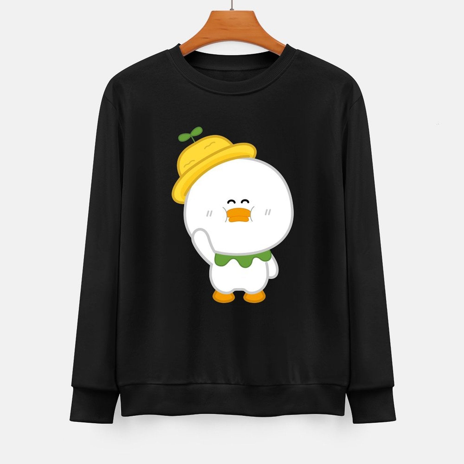 Front Patterned Long Sleeve TopLifestyleLine Crew Neck